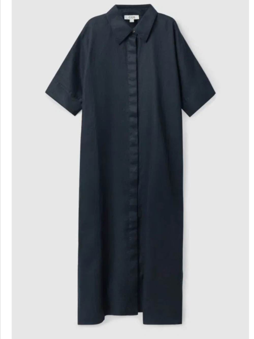 COS Relaxed Linen Navy Shirt Dress, Size 4